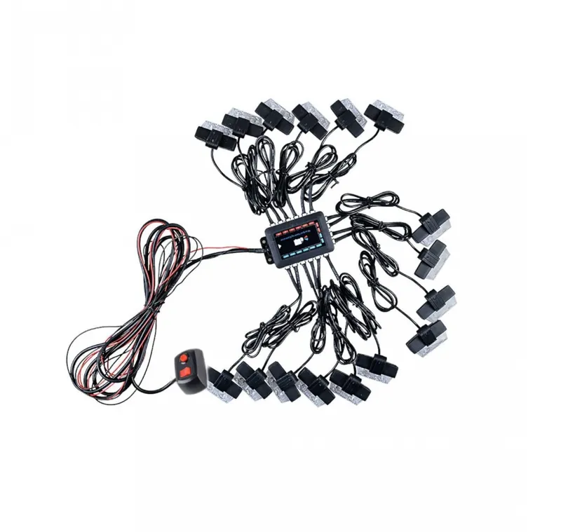 Комплект 16 Броя С Контролер 2 LED Лед Диодна Сигнална Аварийна Блиц Мигаща Светлина Пътна Помощ Платформа 12V - 2