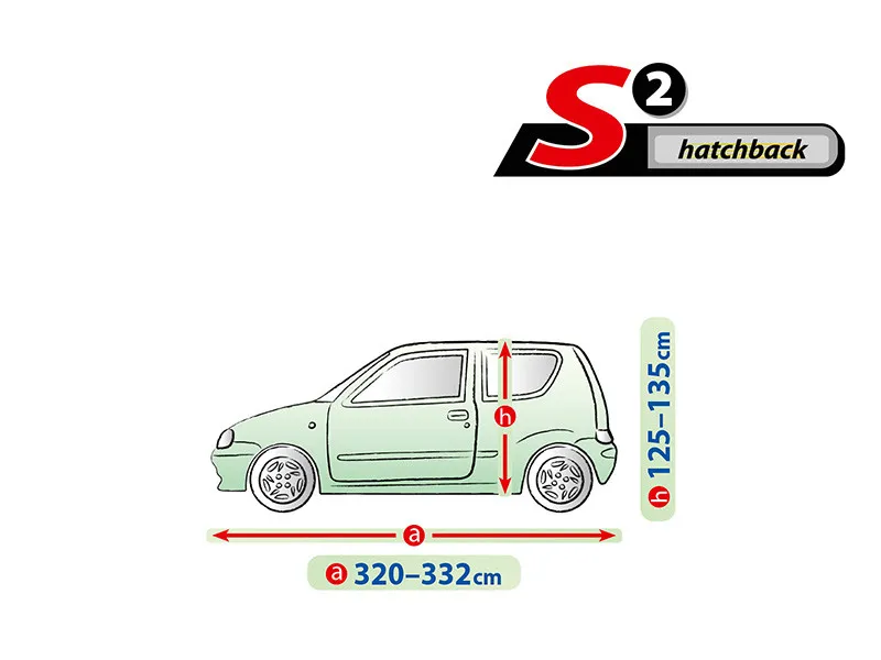 Висококачествено Покривало Kegel серия Mobile Garage размер S2 за хечбек 320-332см x 125-135см, сиво - 2