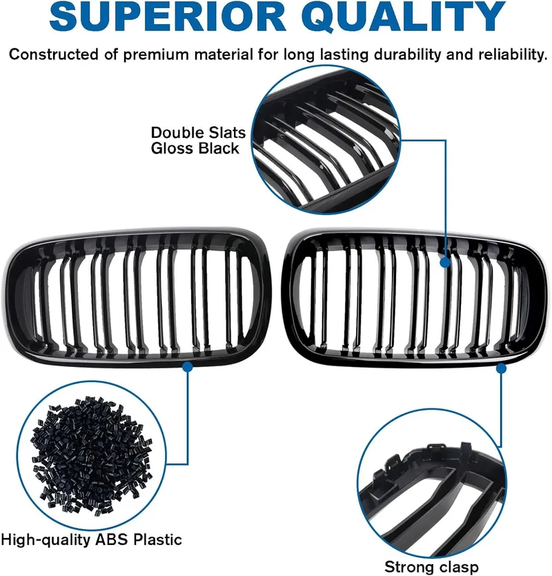 Двойни Бъбреци Решетки За BMW X5 X6 F15 F85 F16 F86 2014+ Черен Гланц Лак - 2