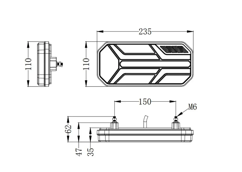 Комплект LED Диодни Стопове, Динамичен Мигач, 7 Функции, 12/24V - 2