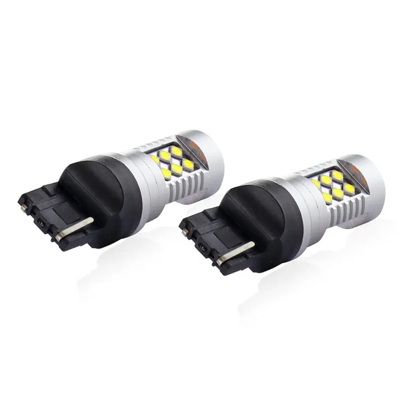 Комплект от 2бр. LED Лед Диодни крушки T20 W21W Canbus 3030 24SMD 12V-24V бяла светлина - 2
