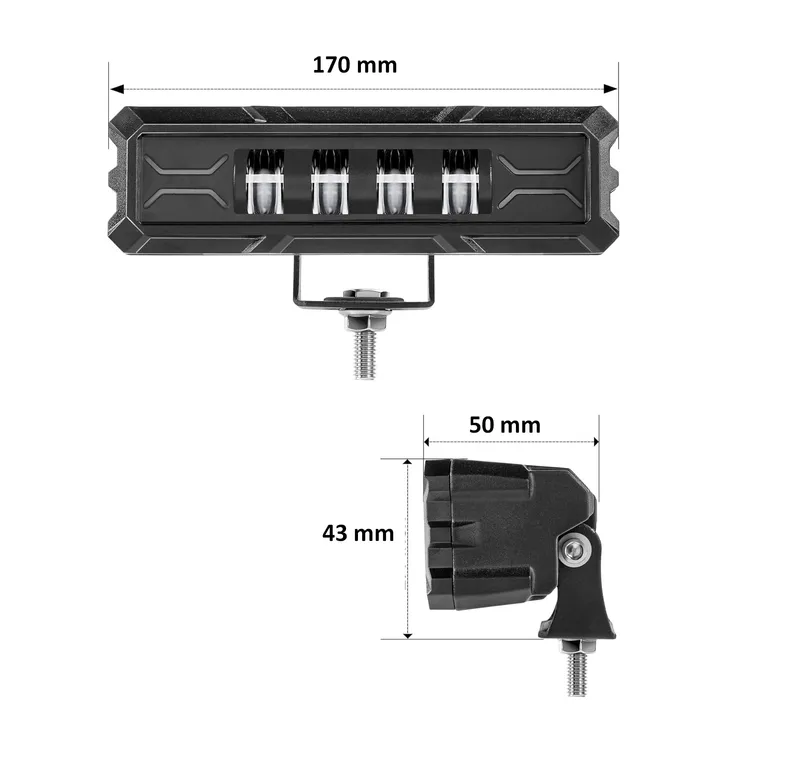 17cm 7Д Диоден Прожектор Led Bar Лед Бар Халоген Бяла Светлина + Габарит бяло - жълто 12V - 24V За АТВ SUF Джип 4х Offroad Камион - 2