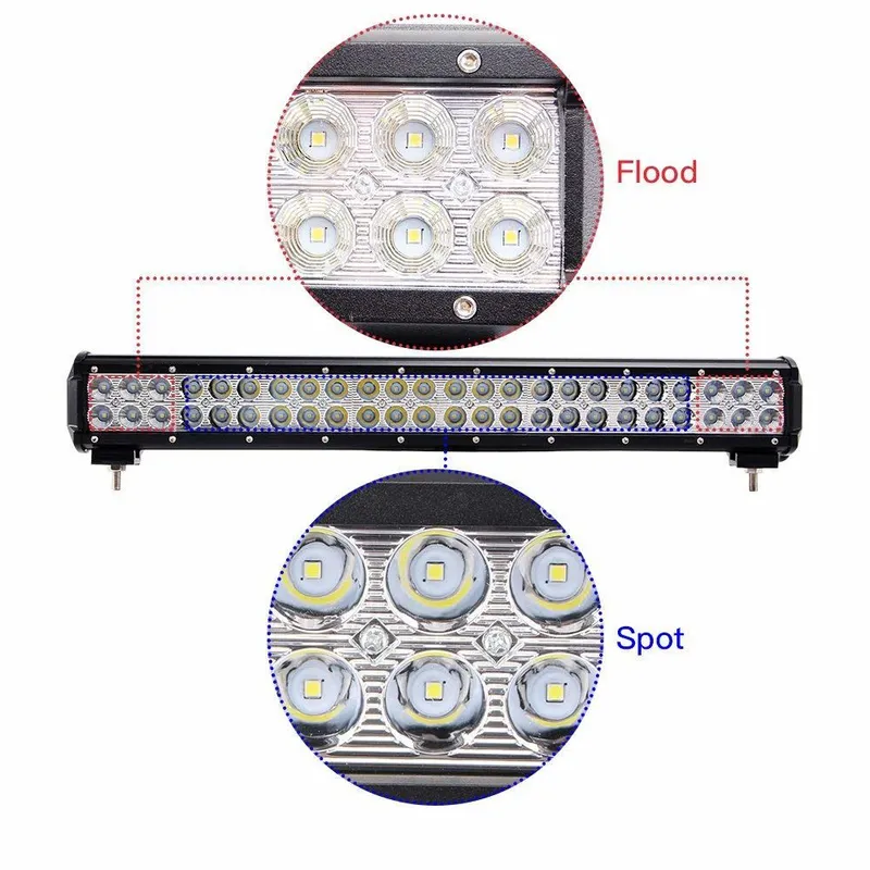 57 См Мощен LED бар Flexzon с Комбинирана Combo светлина 144W 48 LED 12V 24V АТВ, Джип, 4х4, Offroad - 2