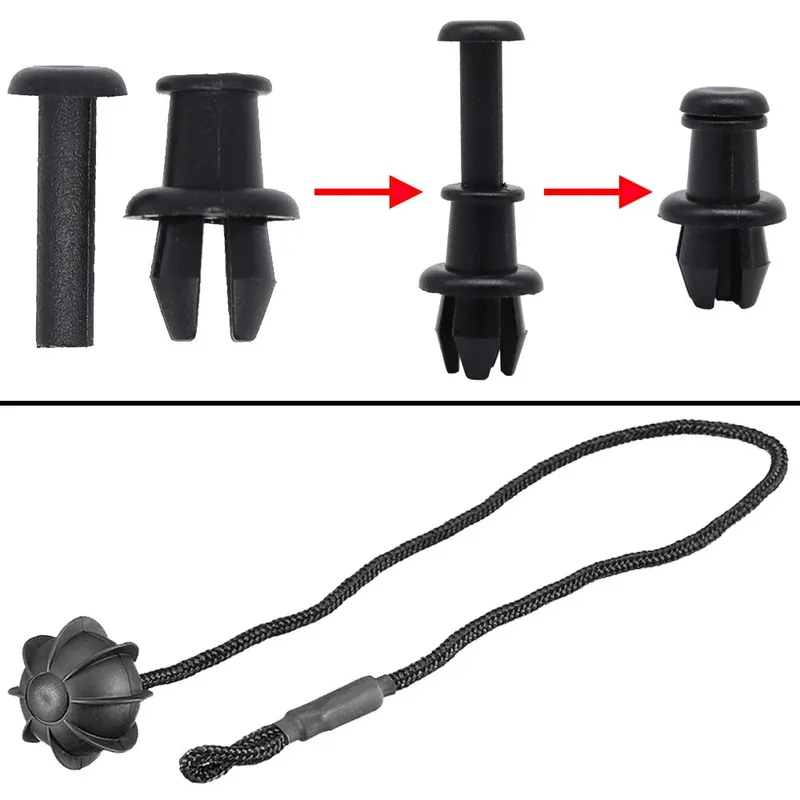 Комплект 2 бр. OEM Щипки / Пинове с Въже за кора на багажник - AUDI, SEAT, SKODA, VW - 2
