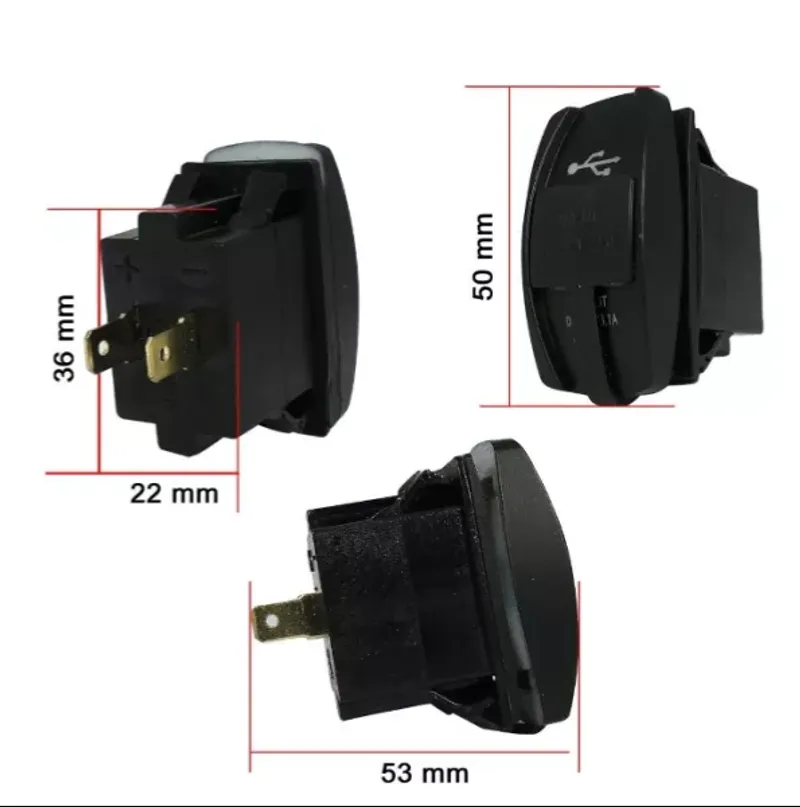 Двойно USB Универсално Зарядно за Вграждане Коли , Мотори , Лодки 3.1А - 2