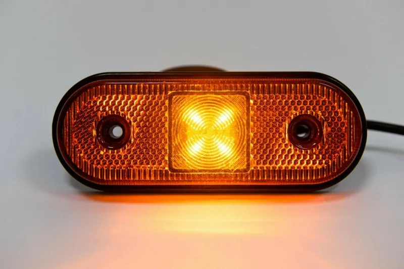 1 брой 12-24V LED Диоден Маркер Токос Габарит Светлина За Камион Ремарке Платформа Оранжев - 2