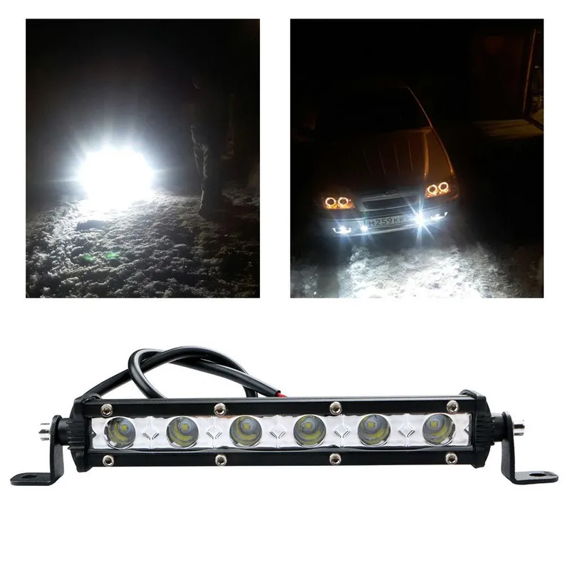 18,5 См Мощен LED бар Flexzon с насочена Spot светлина 18W 6 LED 12V 24V АТВ, Джип, 4х4, Offroad, Камион - 2