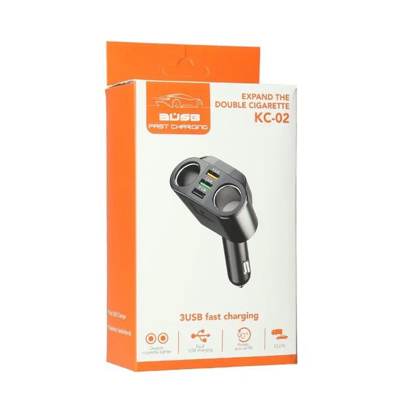 Универсален разклонител зарядно телефон USB 3.1А 1.0А за запалка с 2 гнезда 12V - 24V - 2