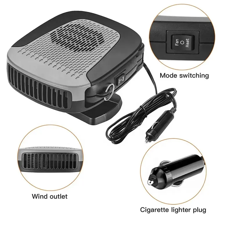 Автомобилна печка с вентилатор 4 сезона 12V 150W – режим отопление / вентилатор, размразяване и обезпотяване - 2