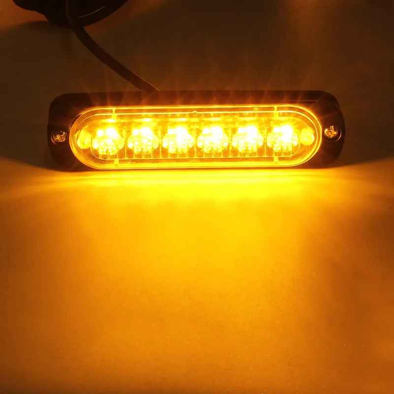 6 Led Аварийна Лампа, Жълта Блиц Светлина, Мигаща, 4 Броя с Контролер, 8 Режима На Работа, 12V - 3
