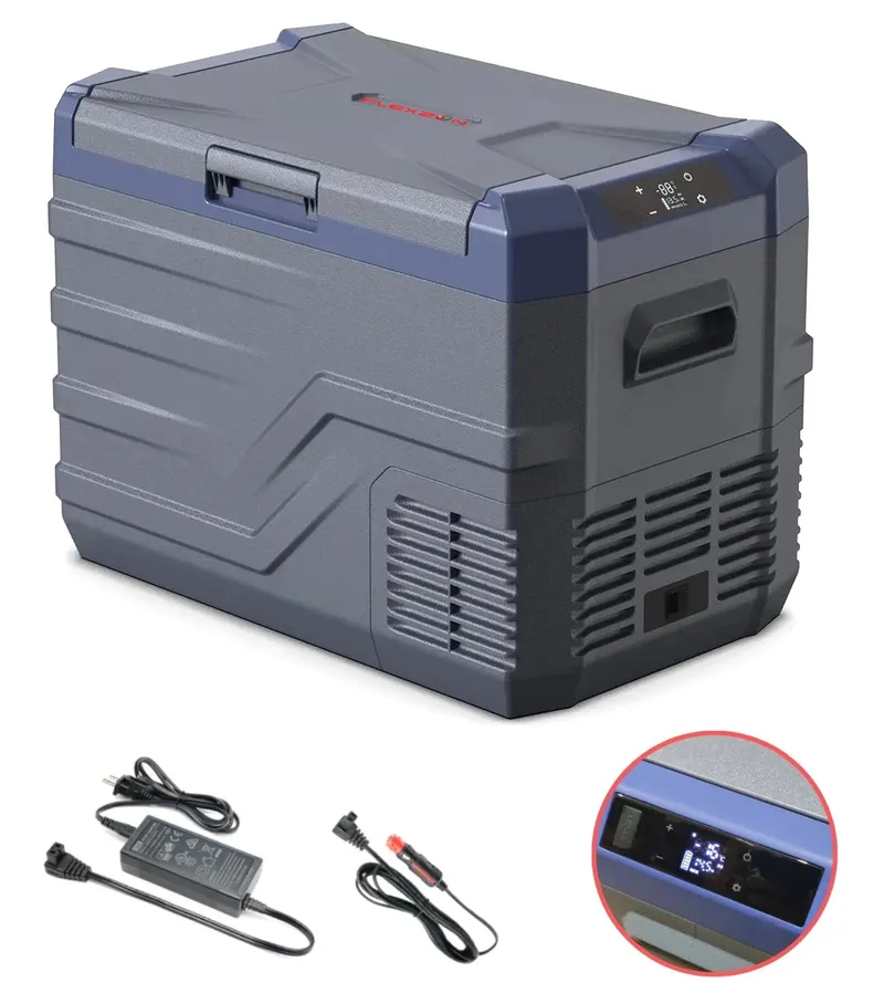 Къмпинг комплект Flexzon - Kомпресорен SMART хладилник фризер 35.3L + Tермо кошница 30L + Сгъваема стойка за хладилник - 3
