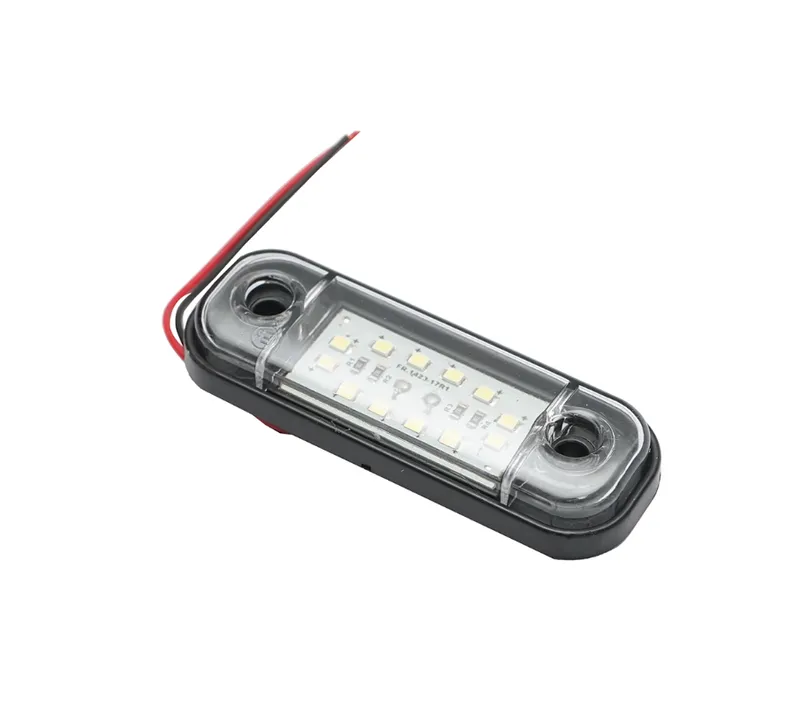 Бяла LED Габаритна светлина / маркер - 12 диода 12V-24V - 3
