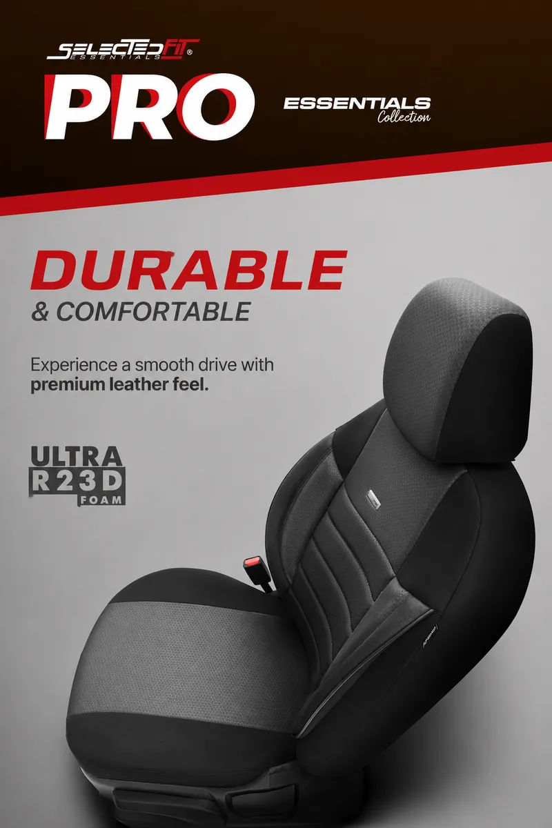 Комплект Тапицерия SelectedFit Pro Design by OTOM текстил с кожа – Черно-Сива, за Предни и Задни Седалки - 3