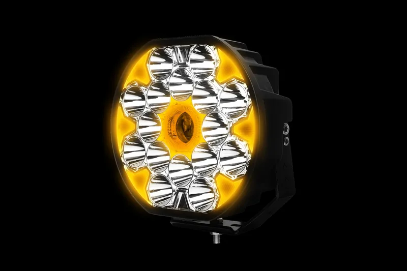 LED Халоген 22см Фар Бяла Светлина + Бяла и Жълта Габаритна 80W 9100lm 12V 24V Е-марк Е9 Бус Ван 4х4 Джип ATV Камион Трактор - 3