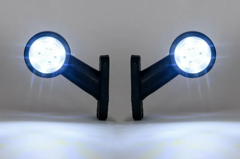 Комплект от 2бр LED ЛЕД мини странични габаритни светлини тип рогче 12V - 24V червена + бяла светлина за камион бус ремарке - 3