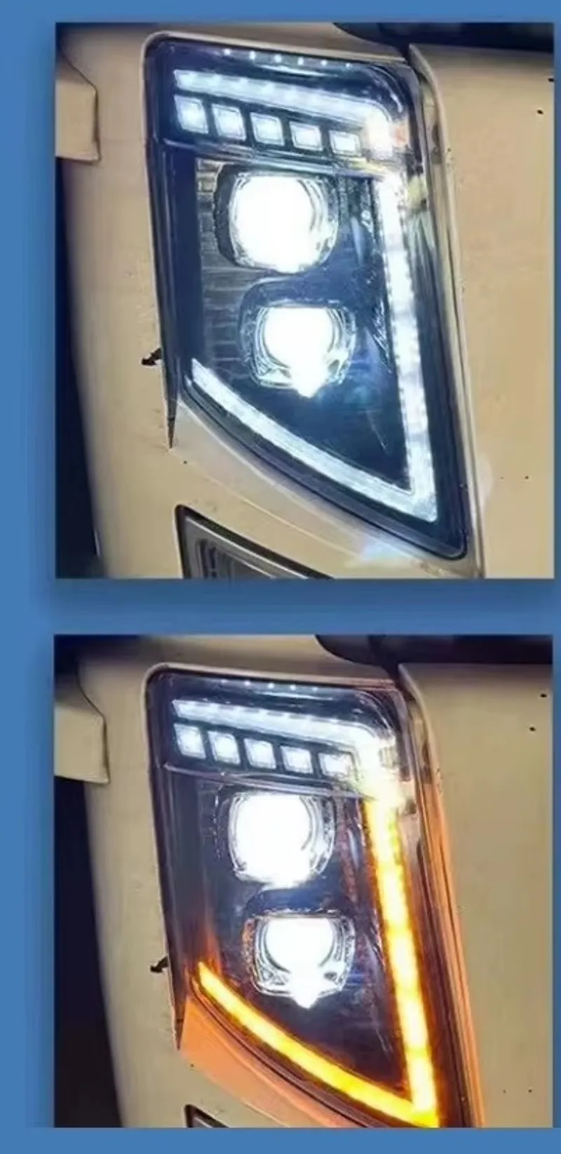 Десен LED диоден преден фар с DRL дневна светлина къси-дълги мигач за камион Volvo FH13 FH16 FM460 FH500 24V OEM: 21035634/21323101 - 3