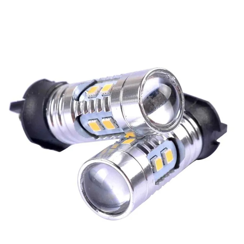 Комплект от 2 броя LED крушки PW24W / PWY24W – 2323 SMD бяла светлина 6000K 360° 12–30V, Canbus без грешки - 3