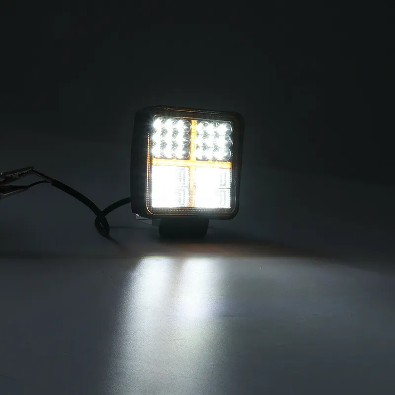 Универсален 162W Лед LED Халоген Фар Работна Лампа 12V - 24V бяла светлина + габаритна оранжева светлина за автомобил офроуд бус ван камион - 3