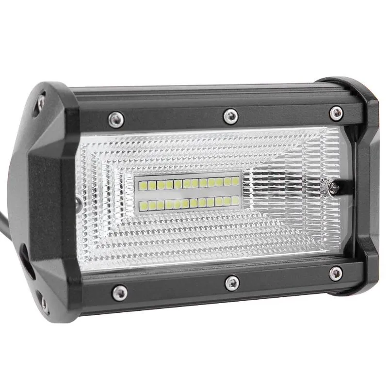 Универсален 72W Лед LED Халоген Фар Работна Лампа 12V - 24V с Разпръсната Flood Светлина за автомобил офроуд бус ван камион - 3