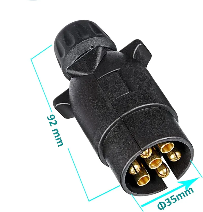 Букса за ремарке пластмасова 7 пина 12V мъжка - 3