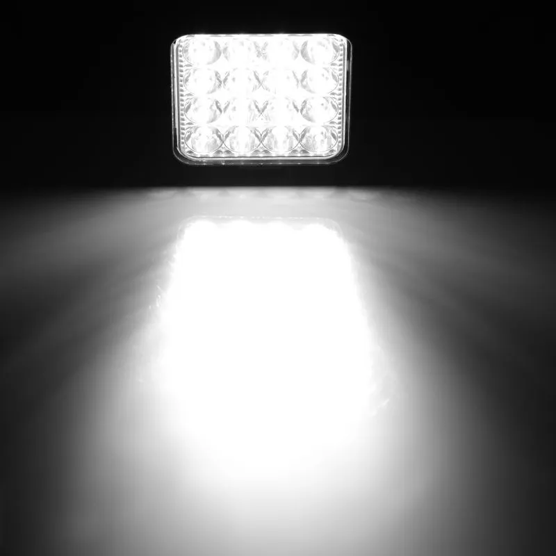 Комплект от 2бр. 48W Мини Лед LED Диоден Фар Халоген Дневни Светлини 12V - 24V за автомобил офроуд бус ван камион - 3