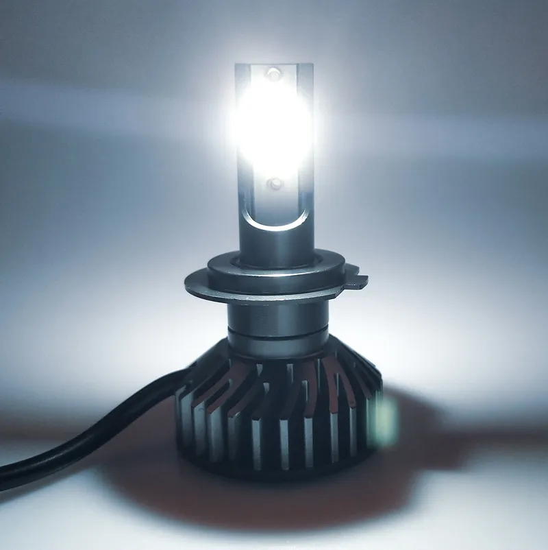 Комплект Умалени Мини LED Диодни Крушки H4 12V 50W 12000lm Mono LED +300% За Фарове Canbus без грешки къси/дълги - 3
