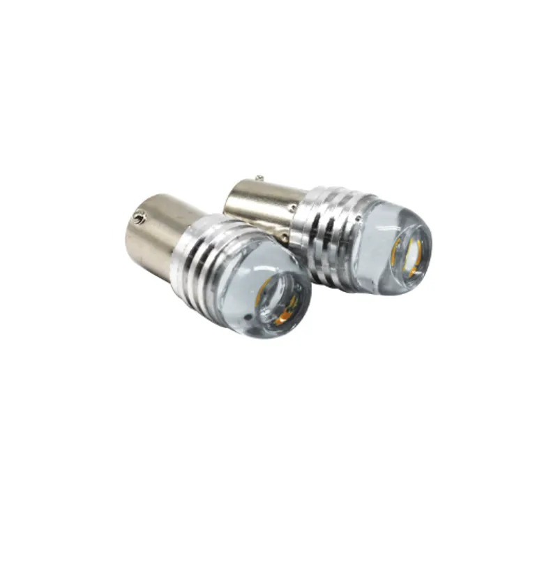 Комплект от 2 броя LED Лед Диодни Блиц Мигащи Крушки За Габарит P21W 1156 BA15S 12V с 9 Леда Бяла Светлина - 3