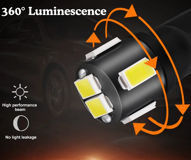 Комплект 2 бр. LED крушки T10 W5W, 7000K бяла светлина, ниска консумация, 12V - блистер - 3