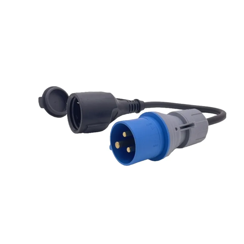 Кабел адаптер от CEE щепсел към Шуко контакт - IP44 – 230V / 16A, 3G2.5, за кемпер, каравана и къмпинг - 3
