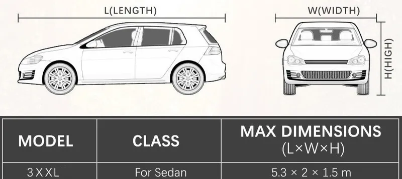 Премиум Автомобилно Покривало XXL, 520 x 200 x 150 см, Водоустойчиво, UV Защита, Всесезонно, С Чанта за Съхранение, Сиво - 3