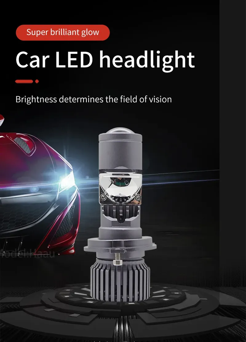 Комплект LED диодни крушки с лупа H4 12V - 24V 80W 12000LM за фарове Canbus без грешки 6000К-6500К къси/дълги - 3