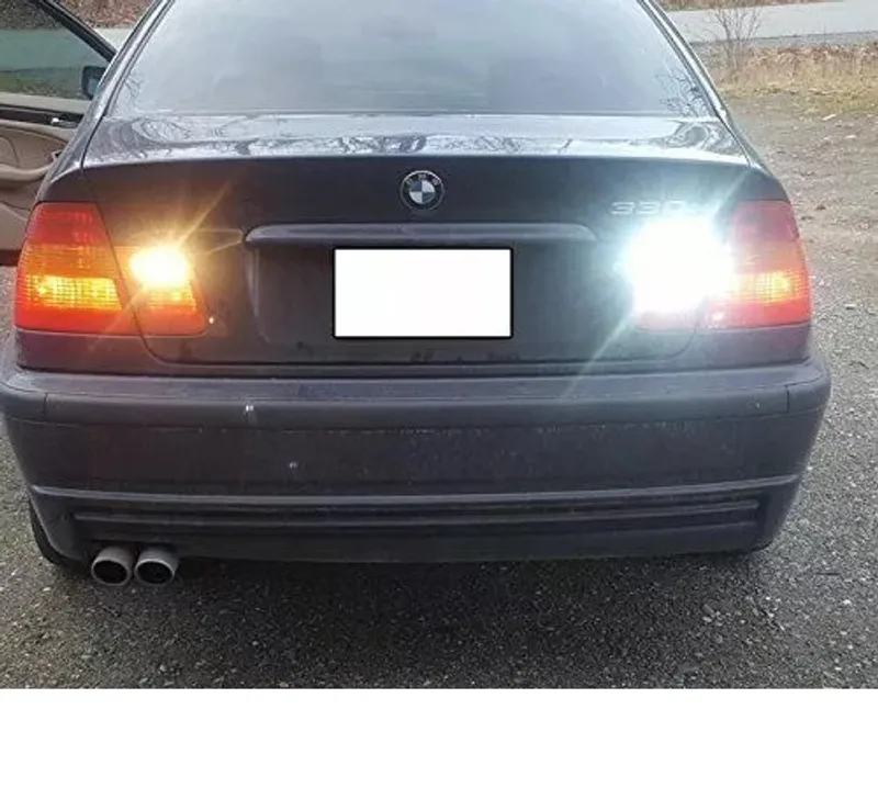 Комплект от 2бр. LED Лед Крушки, 33 SMD, С Лупа, BAU15S 1156 (P21W), 12V, Бяла, Светлина Разминати пинове (150°) - 3