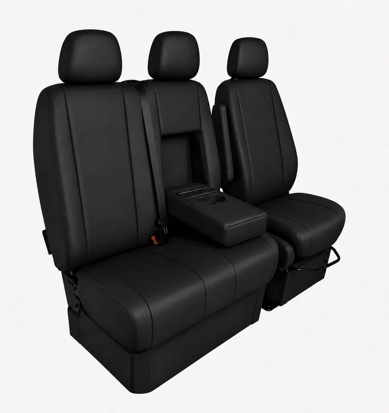 Комплект 2+1 Тапицерия за MERCEDES SPRINTER W906 2006-2018 – Еко кожа, Черна, 8 части - 3