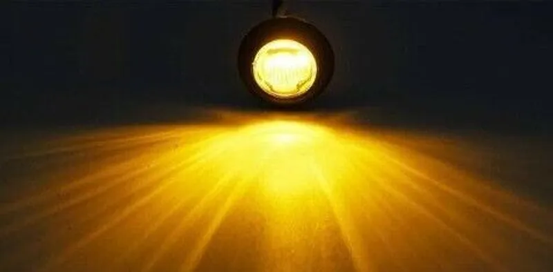Жълт/Оранжев LED Габарит, Тип Копче, Маркер, Токос - 24V - 3