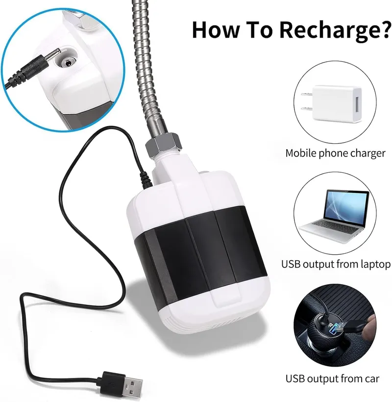 Преносим портативен душ с USB зареждане за къмпинг пътувания и градина - 3