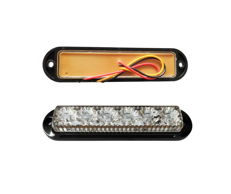 LED аварийна / сигнална лампа (Flash) – Бяла 6 Диода 4 режима 12V-24V - 3