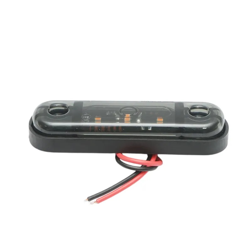 Жълта LED Габаритна светлина / Маркер - Опушен 3 диода 12V-24V - 3