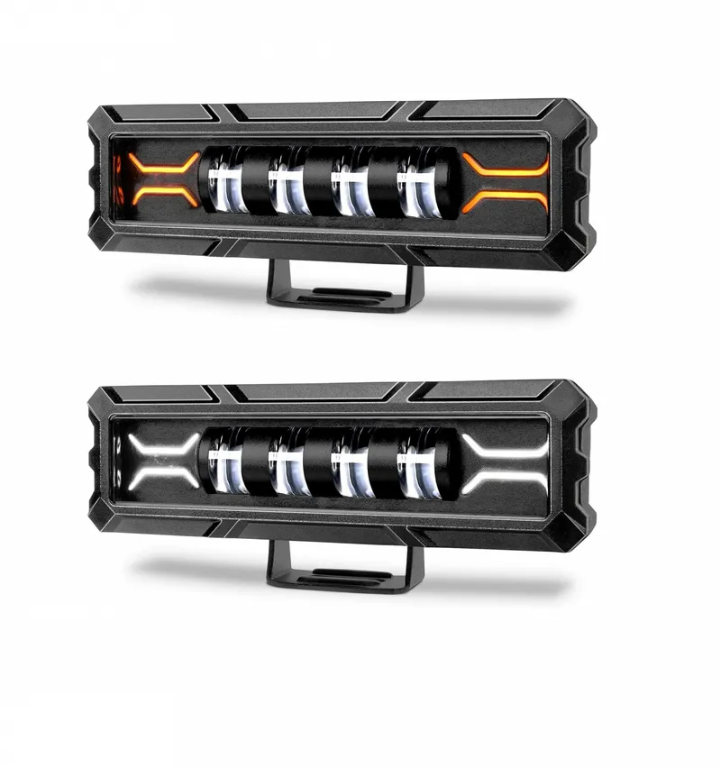 17cm 7Д Диоден Прожектор Led Bar Лед Бар Халоген Бяла Светлина + Габарит бяло - жълто 12V - 24V За АТВ SUF Джип 4х Offroad Камион - 3