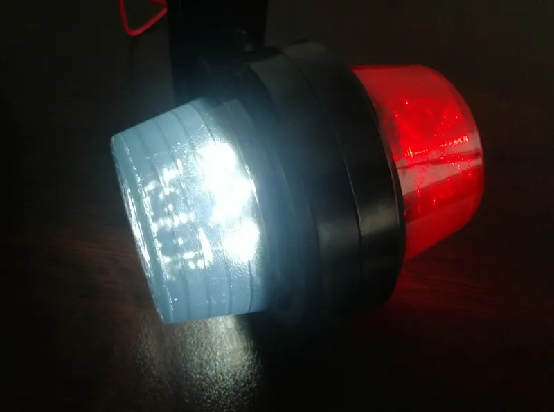 Комплект от 2 броя 12-24V ЛЕД LED Диодни Странични Маркери Рогчета Светлини Опушено Стъкло За Камион Ремарке Каравана Кемпер АТВ бяло - червено - 3