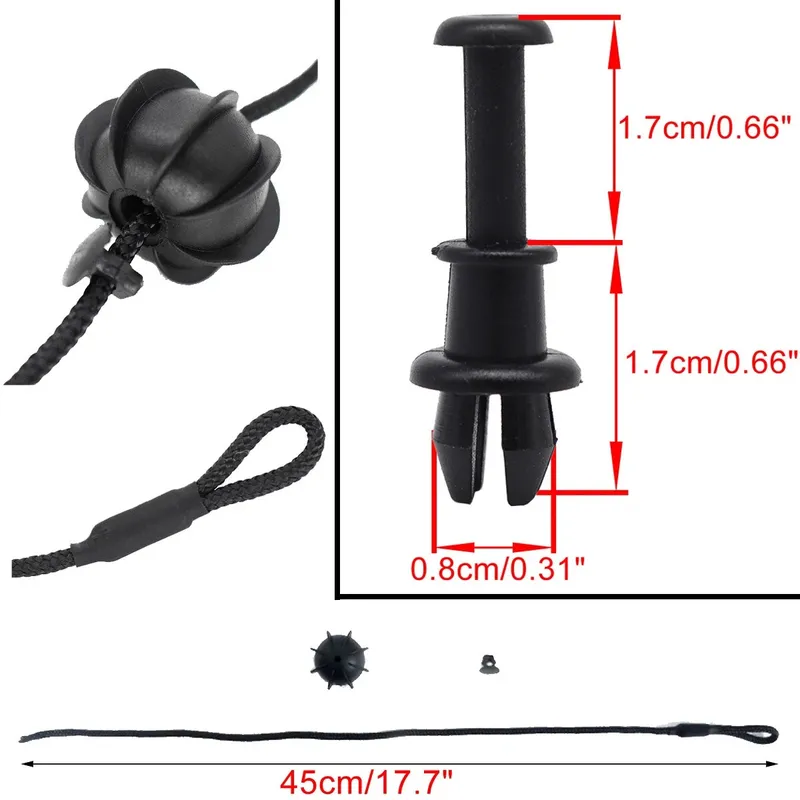 Комплект 2 бр. OEM Щипки / Пинове с Въже за кора на багажник - AUDI, SEAT, SKODA, VW - 3