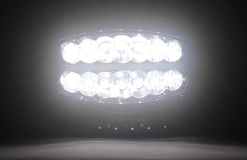 80W LED Лед Фар Халоген С Три Функции Неон ефект Бяло-Жълто/Оранжево Neon 24,5см x 13,9см 4100lm 12V - 24V E-Mark Подходящ За DAF MAN Scania Volvo Iveco и др. - 3