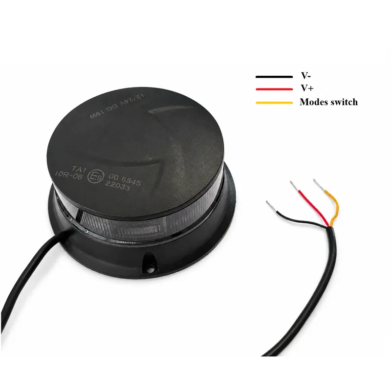 Опушена оранжева LED аварийна лампа 19W, 36 LED, 7 режима, E-Mark E9, ECE R65/R10, IP67, 12V/24V - 3