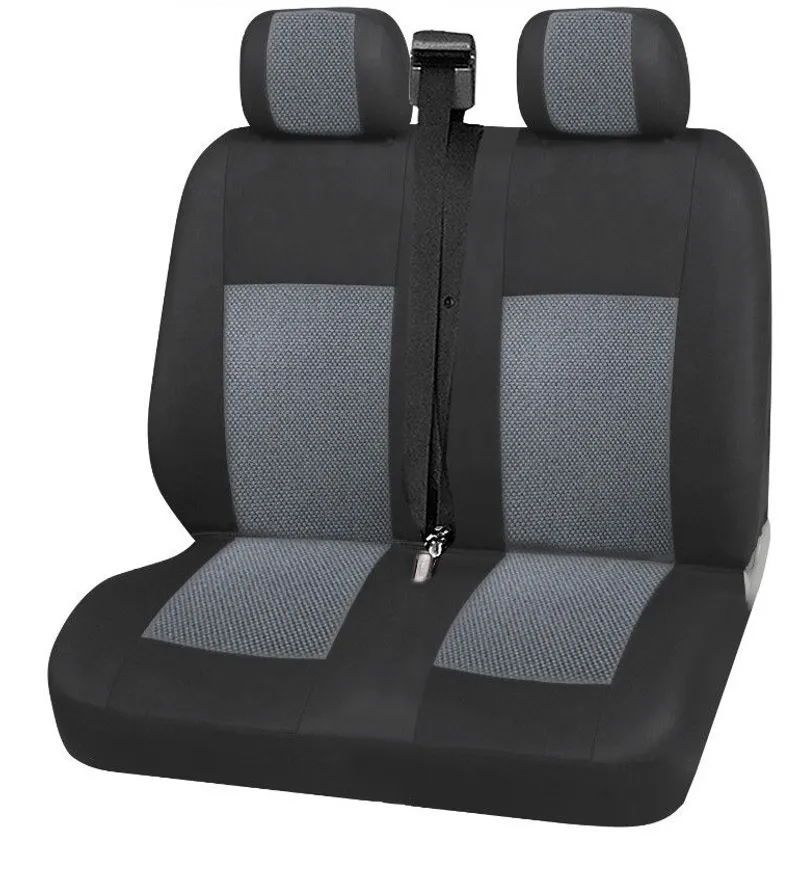 2+1 Лукс Калъфи В Сиво За Седалки за Mercedes Sprinter Vito Vw Crafter T5 Ford Transit Peugeot Iveco Премиум Плат - 3