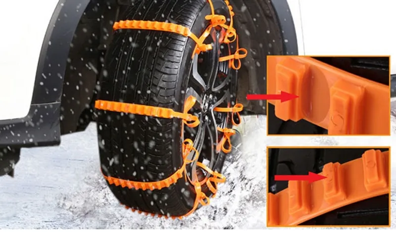 10 броя универсални PVC / ПВЦ вериги за сняг, лед, кал. 14 -19 цола гуми. Бърз и лесен монтаж - 3