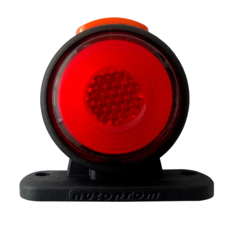 2 броя LED 12 - 24V Гумени Диодни Странични Маркери Рогчета Светлини Неон Ефект За Камион Ремарке Платформа Оранжево Червено - 3