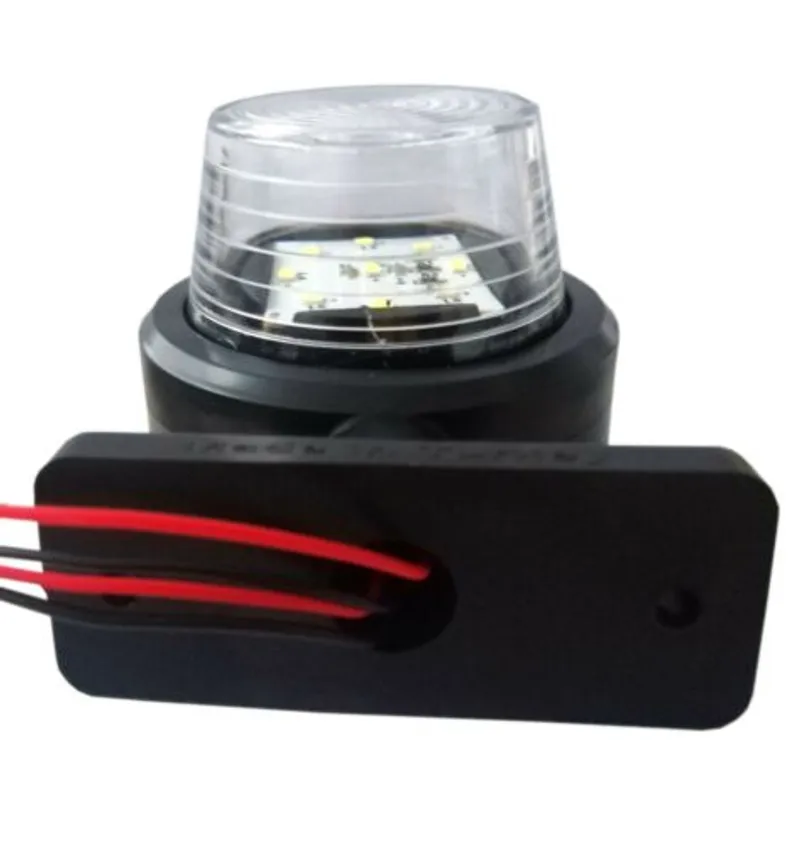 Комплект от 2 броя 12-24V ЛЕД LED Диодни Странични Маркери, Рогчета, Светлини За Камион, Ремарке, Каравана, Кемпер АТВ и др., бяло-червено - 3