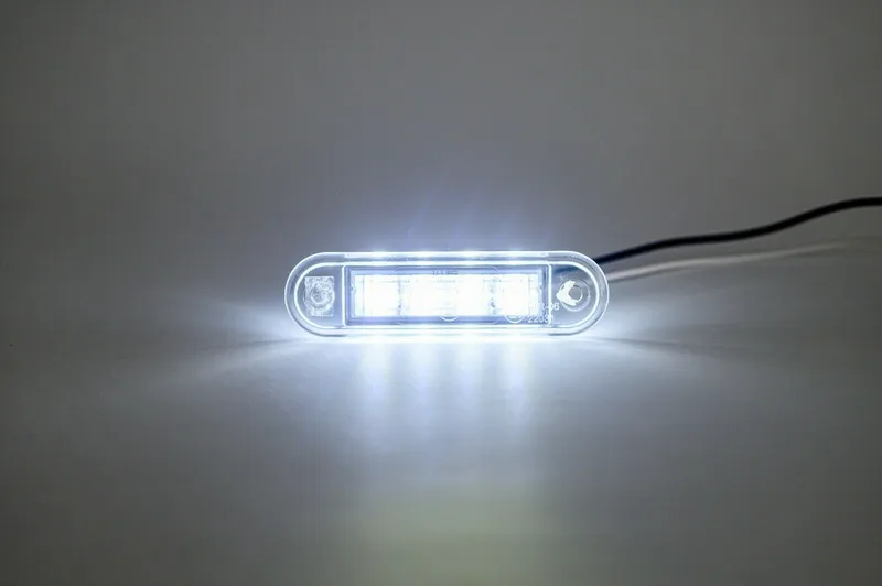LED Диоден Вграден Страничен Габарит, Маркер, Токос Бял12-24V за камион, бус, ван, платформа, ремарке Е-марк Е9 - 3
