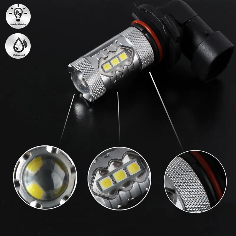 Комплект LED Диодни Крушки С Лупа HB4 9006 За Халогени - 3