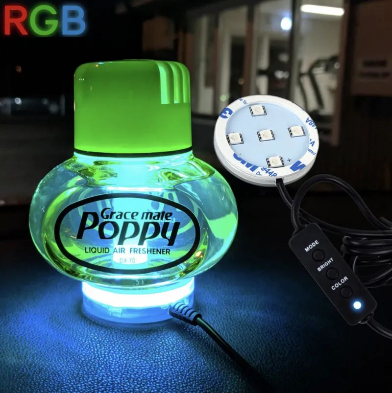 ЛЕД LED Светодиодно осветление за ароматизатор POPPY със RGB 7 различни цвята 12V - 24V с USB - 3