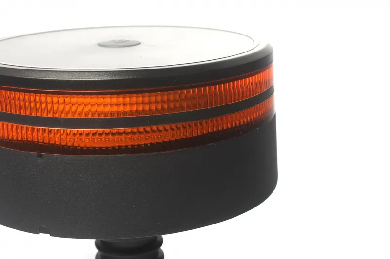 25W LED ЛЕД Аварийна Сигнална Лампа Маяк Буркан Двуредов с 50 Диода Оранжева Жълта 12V - 24V за монтаж на тръба - 3